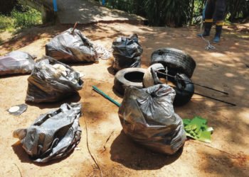 Segunda etapa de limpeza recolhe pneus e eletrônicos do Arroio Schmidt