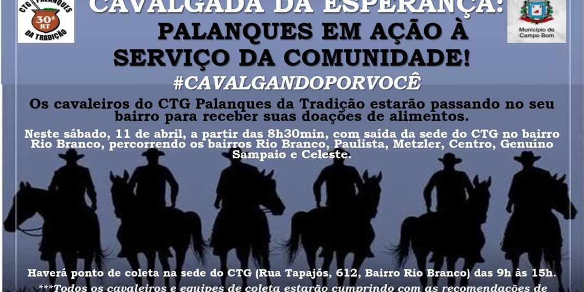 CTG Palanques da Tradição realiza Cavalgada da Esperança