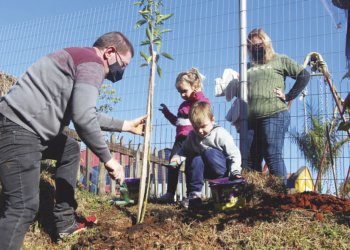Crianças fazem plantio de mudas na Escola Bem-Viver 10 Crianças fazem plantio de mudas na Escola Bem-Viver
