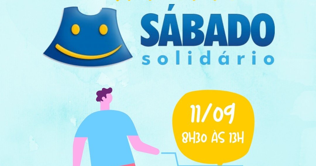 Mais uma edição Sábado Solidário será realizada no dia 11 de setembro 1 Mais uma edição Sábado Solidário será realizada no dia 11 de setembro