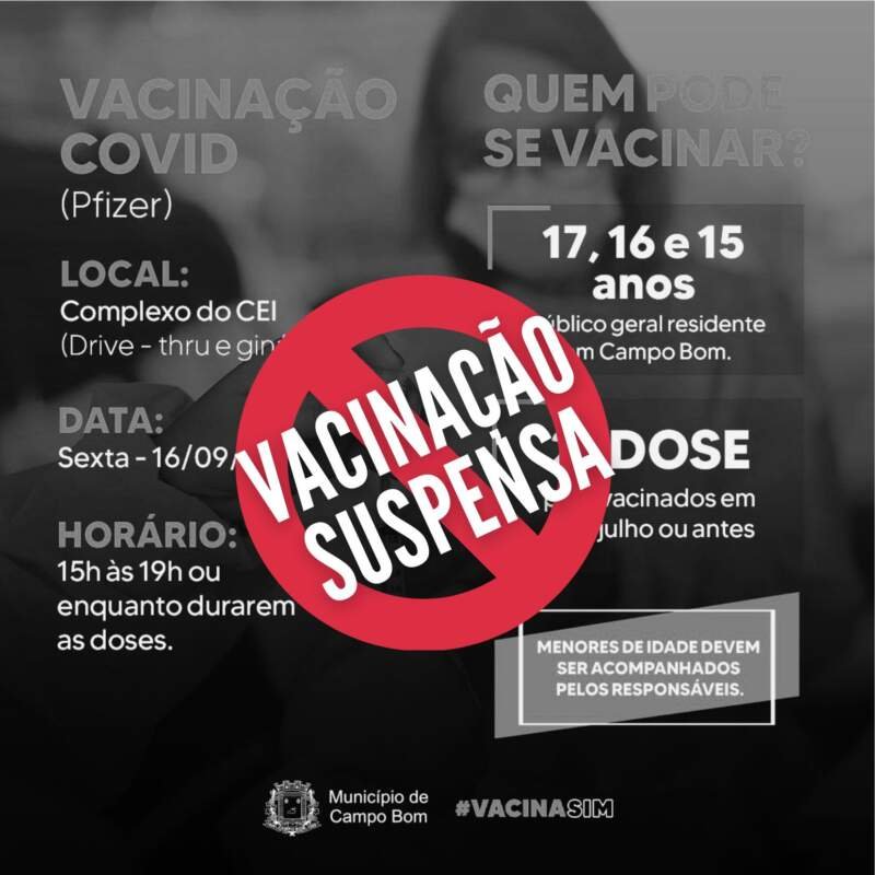 Ministério da Saúde suspende vacinação de adolescentes sem comorbidades 1 vacinacao suspensa
