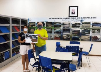 Biblioteca Climática de Campo Bom recebe imagens de neve e geada