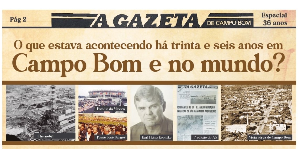 ANIVERSÁRIO AG: O que estava acontecendo há trinta e seis anos em Campo Bom e no mundo? 1 ANIVERSÁRIO AG: O que estava acontecendo há trinta e seis anos em Campo Bom e no mundo?