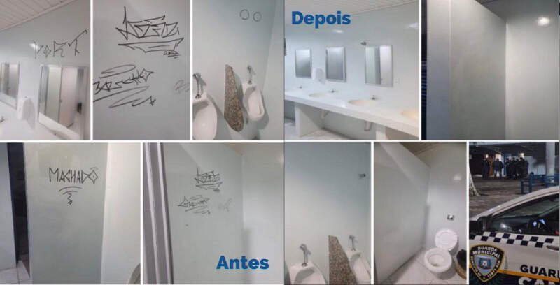 Após menos de 30 dias reaberto, Largo Irmãos Vetter é alvo de vandalismo 1 Após menos de 30 dias reaberto, Largo Irmãos Vetter é alvo de vandalismo