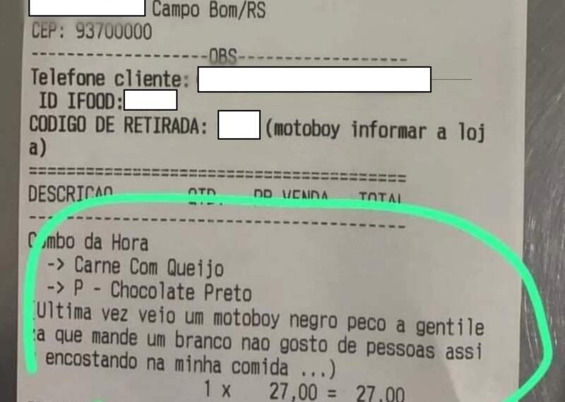 URGENTE: Polícia Civil divulga que Injúria racial no aplicativo teria sido criada pelo próprio dono do restaurante 1 Pastelaria de Campo Bom é vítima de pedido com cunho racista