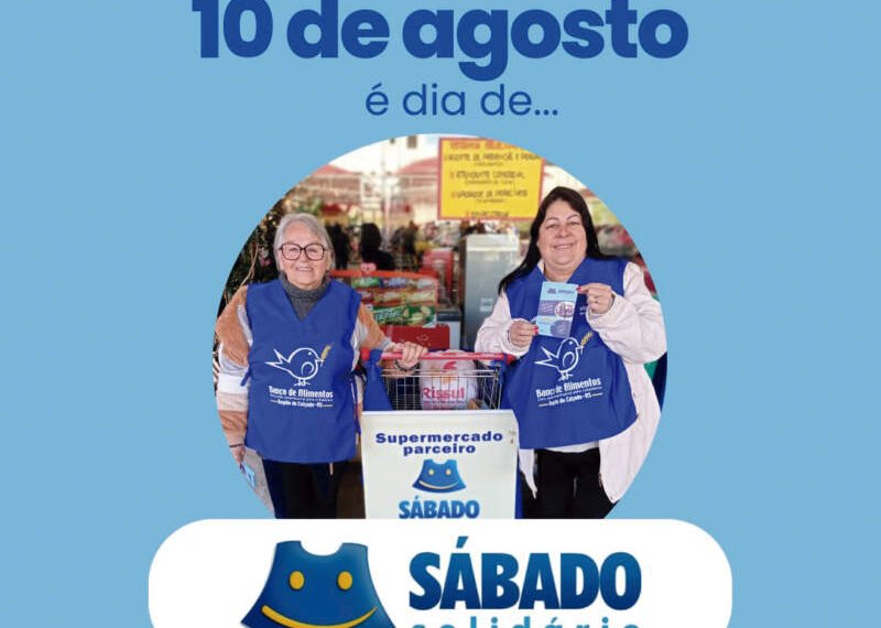 Sábado solidário será neste final de semana