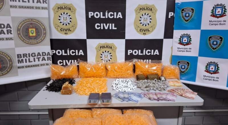 Operação conjunta das forças de Segurança Pública de Campo Bom resulta em cinco prisões por tráfico de drogas