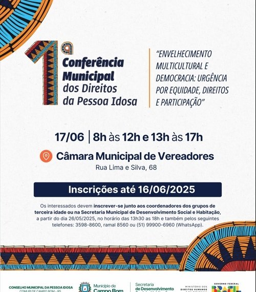 Conferência Municipal da Pessoa Idosa ocorre dia 17 na Câmara de Vereadores