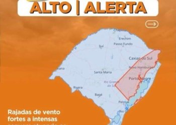 Alerta da Defesa Civil: rajadas de vento com risco alto de danos seguem nesta segunda, 28 1 Alerta da Defesa Civil: rajadas de vento com risco alto de danos seguem nesta segunda, 28