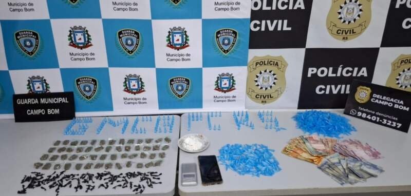 Operação conjunta apreende drogas e prende suspeito em Campo Bom
