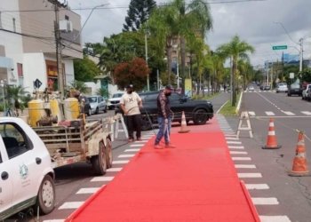Principais ruas de Campo Bom recebem revitalização da sinalização horizontal