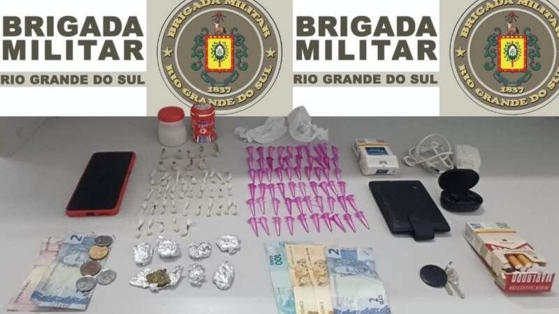Brigada Militar prende dois homens por tráfico de drogas no Bairro Aurora