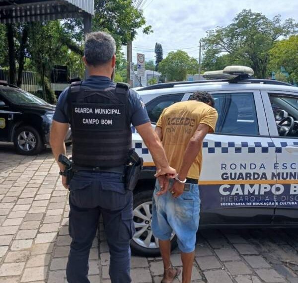 Guarda Municipal prende homem por violência doméstica em Campo Bom